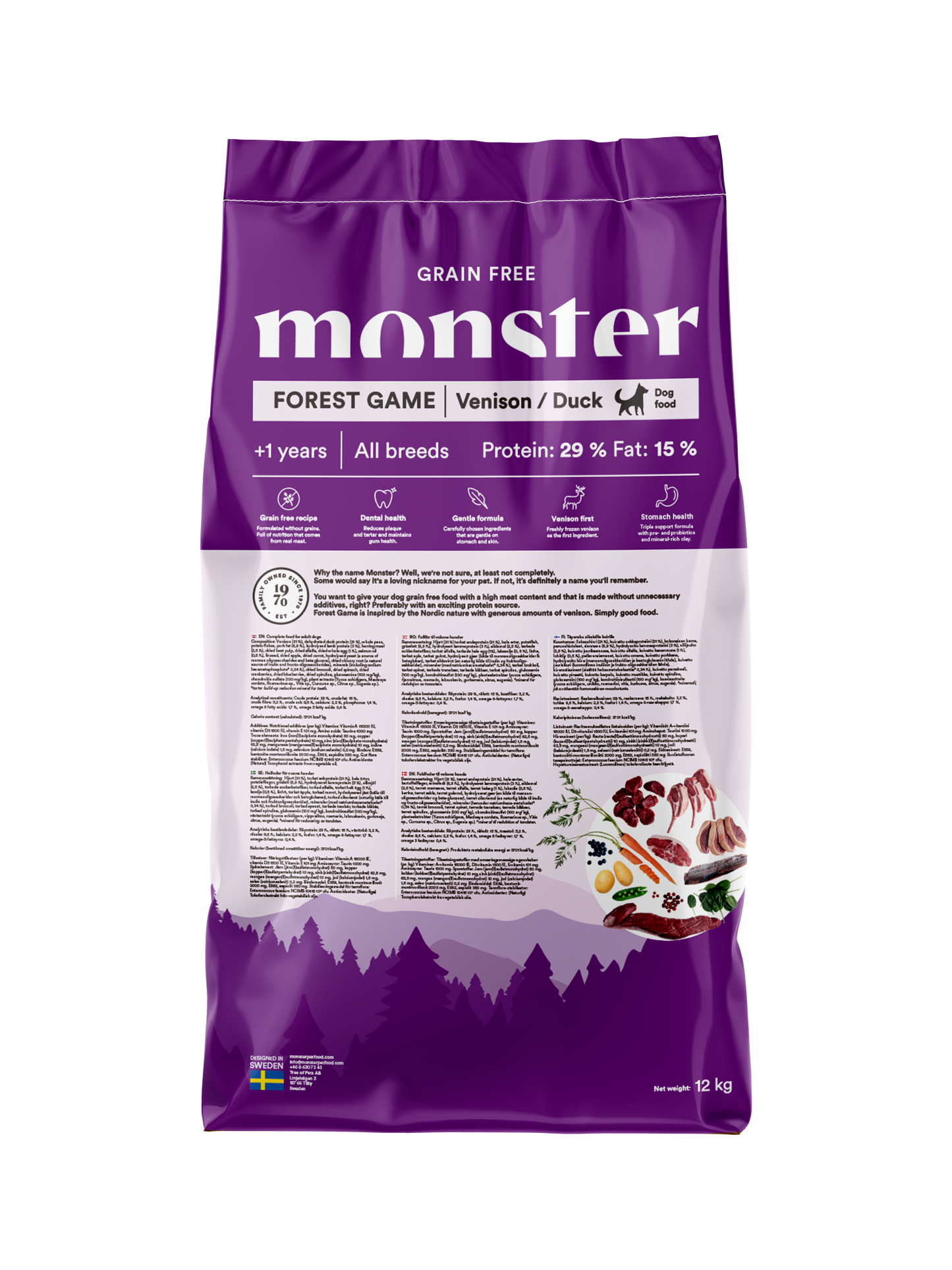 Monster Dog Grain Free Forest Game Venison/Duck