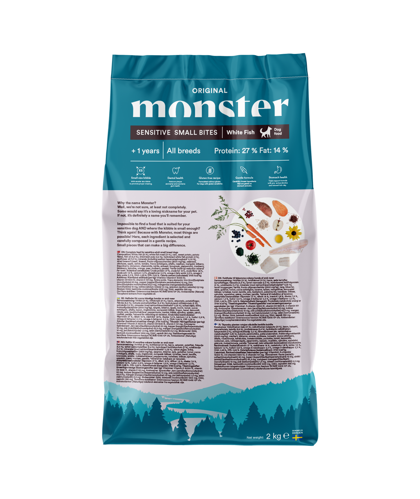 Monster Dog Original Sensitive White Fish Small bites
