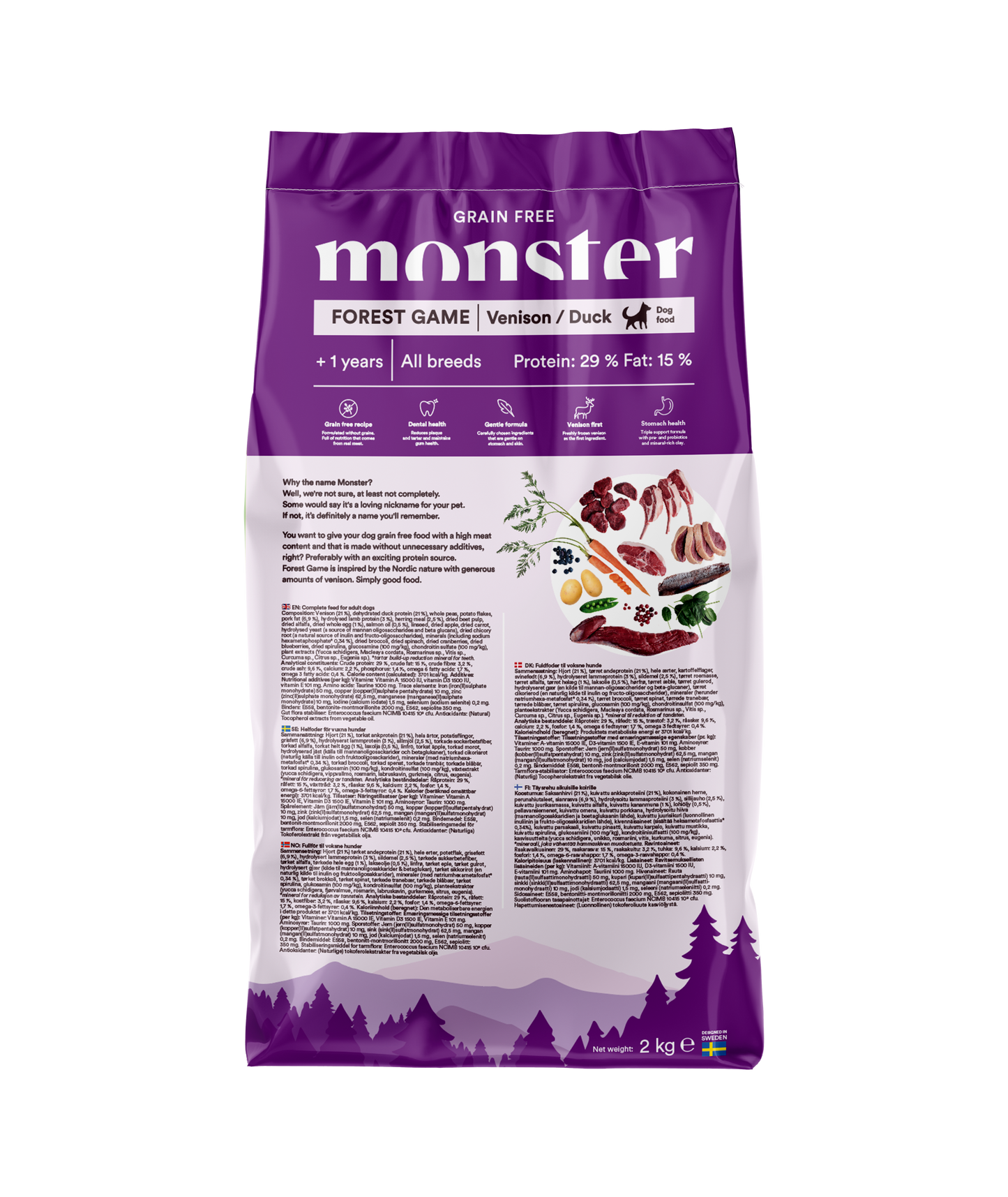 Monster Dog Grain Free Forest Game Venison/Duck