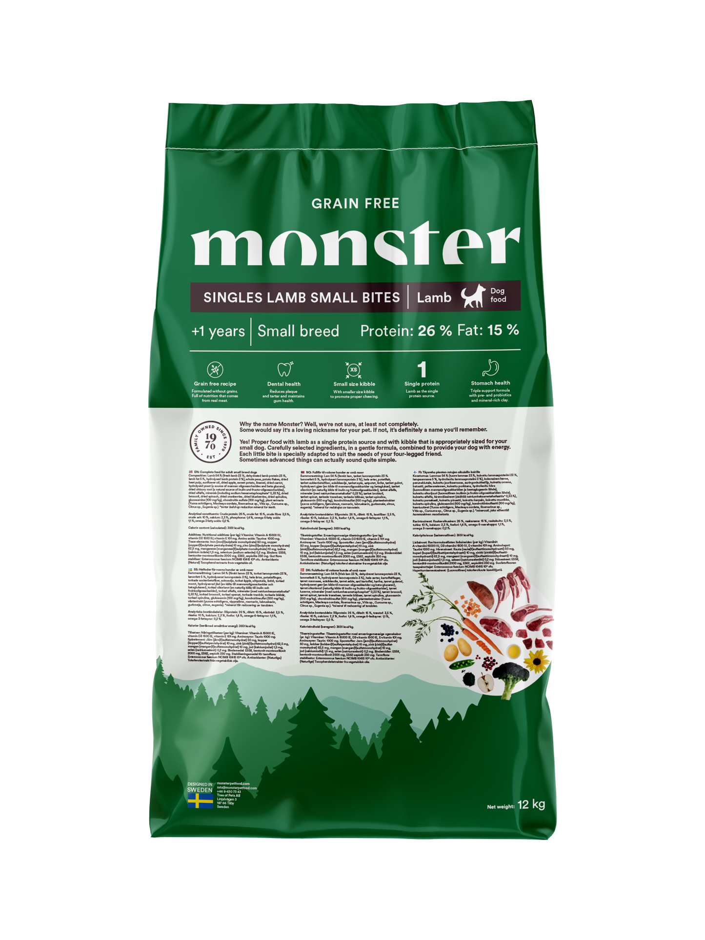 Monster Dog Grain Free Singles Lamb Small Bites