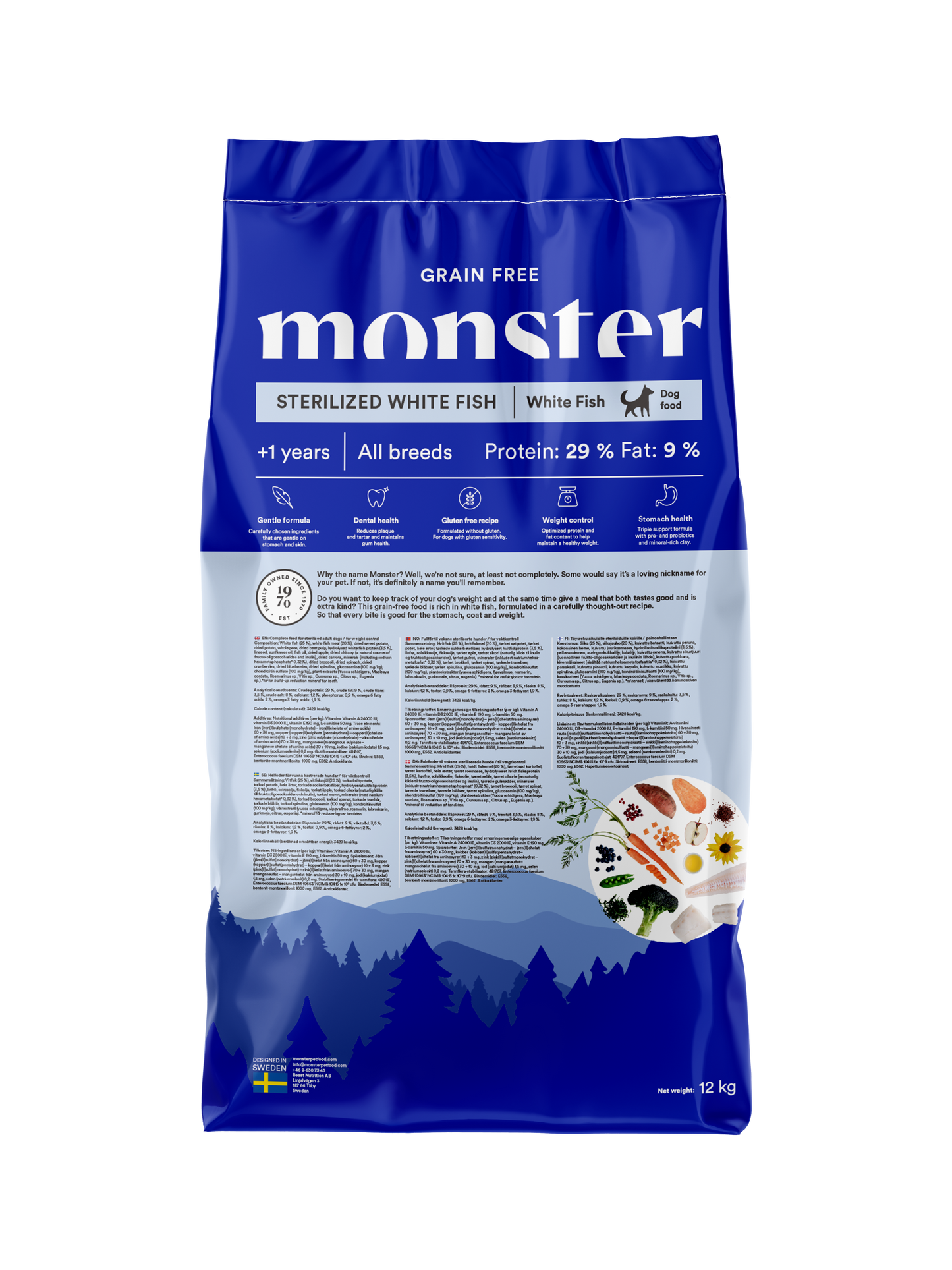 Monster Dog Grain Free Sterilized White Fish