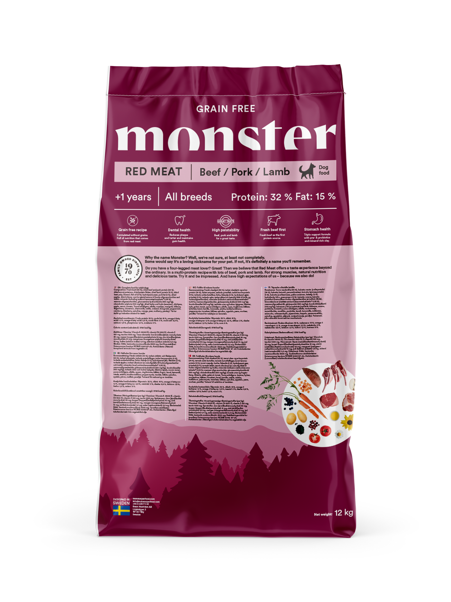 Monster Dog Grain Free Adult Red Meat