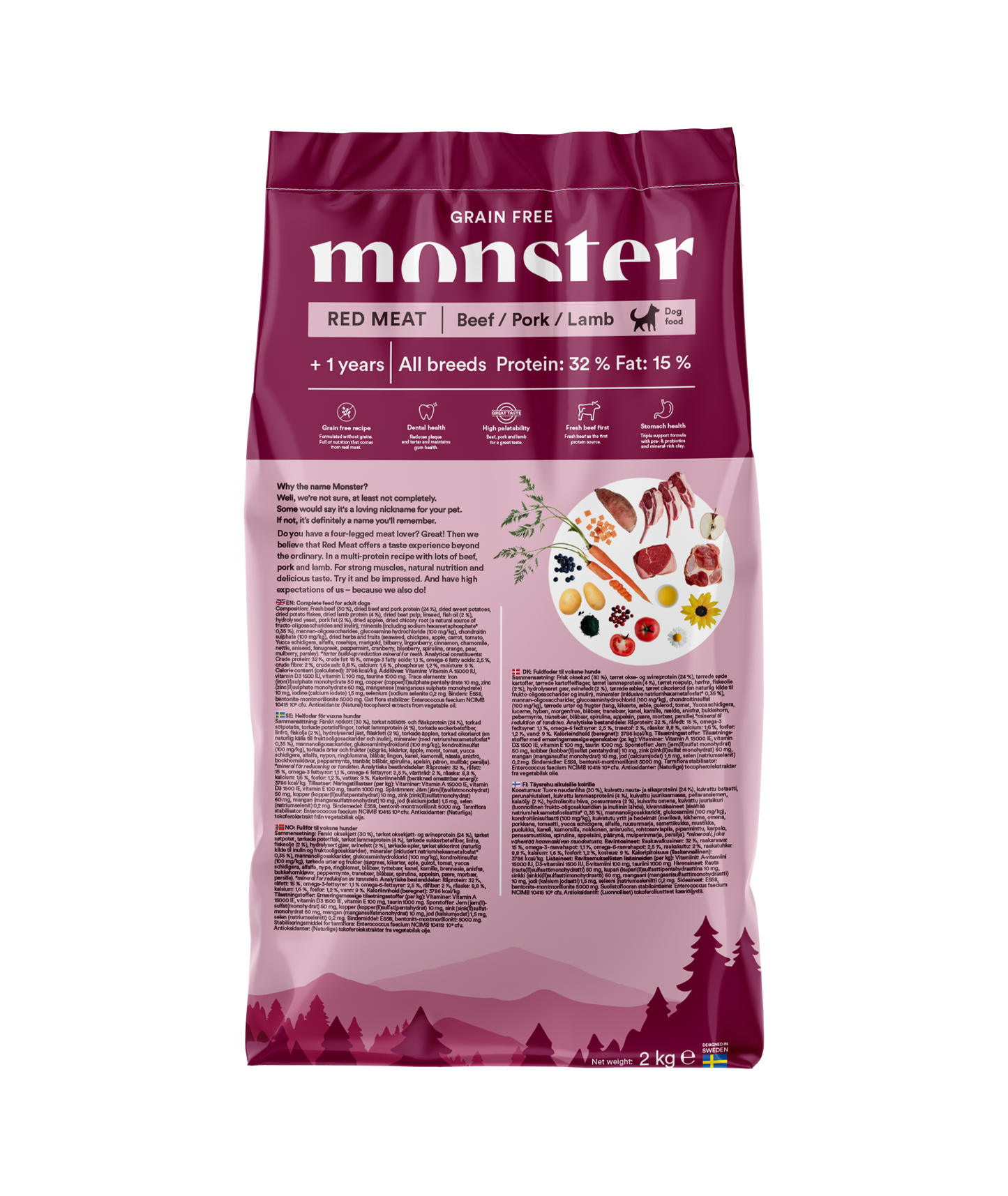 Monster Dog Grain Free Adult Red Meat
